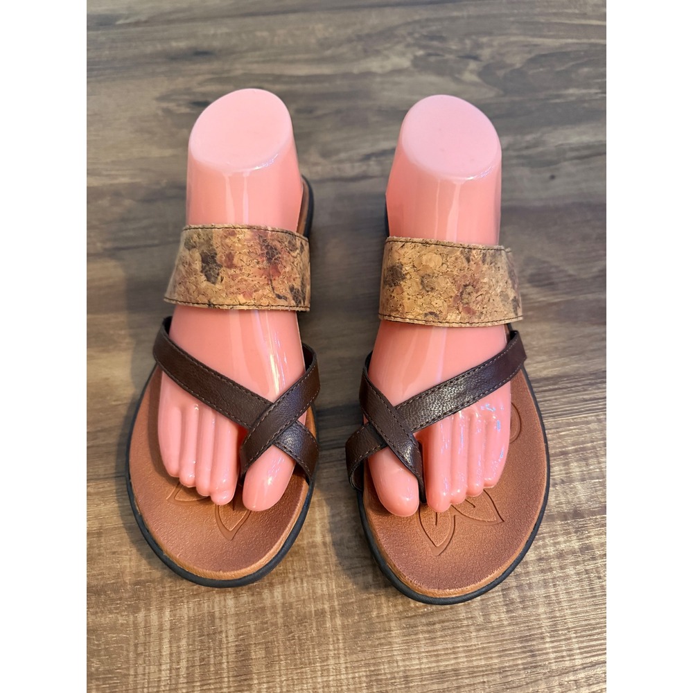 BOC‎ Born Concept Women Brown Cork Strap Thong Sandals Size 9